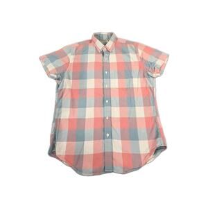 J.Crew Lightweight Oxford Cloth Men's Sz M Plaid Button Up Short Sleeve Shirt